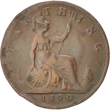 Coin, Great Britain, Victoria, Farthing, 1890, VF(30-35), Bronze, KM:753