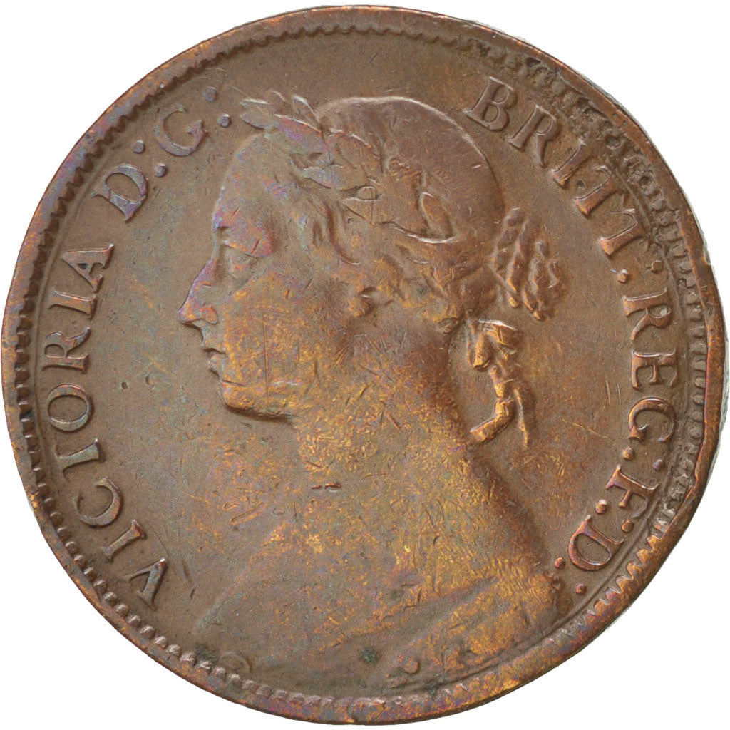Coin, Great Britain, Victoria, Farthing, 1890, VF(30-35), Bronze, KM:753
