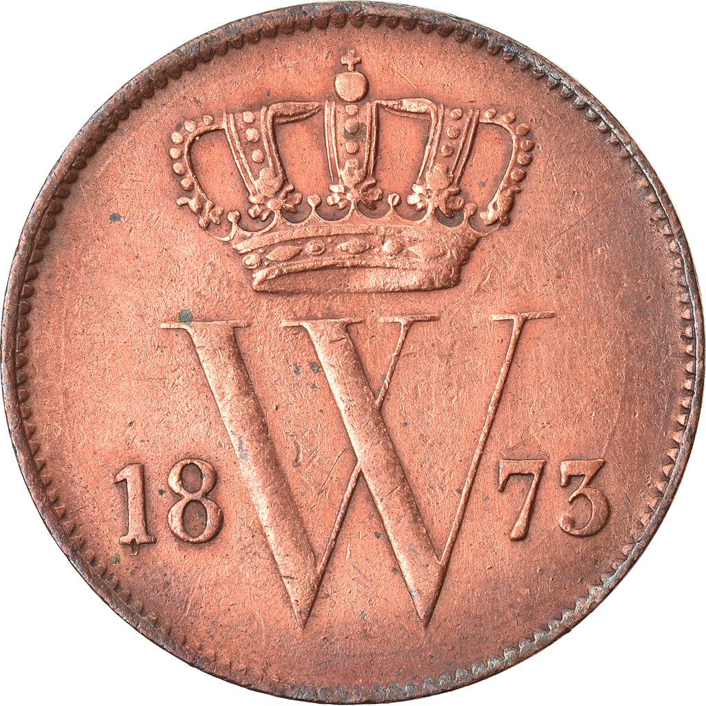 Munten, Nederland, William III, Cent, 1873, FR+, Koper, KM:100