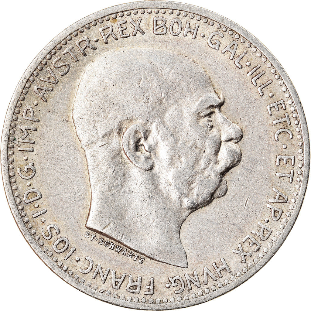 Coin, Austria, Franz Joseph I, Corona, 1912, EF(40-45), Silver, KM:2820