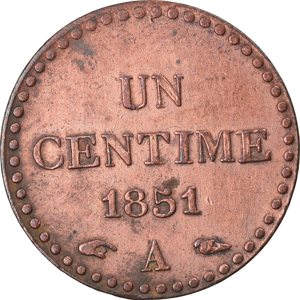 Münze, Frankreich, Dupré, Centime, 1851, Paris, S+, Bronze, KM:754, Gadoury:84