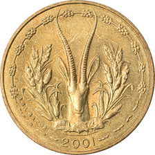 Moneta, Stati dell'Africa occidentale, 5 Francs, 2001, Paris, MB+