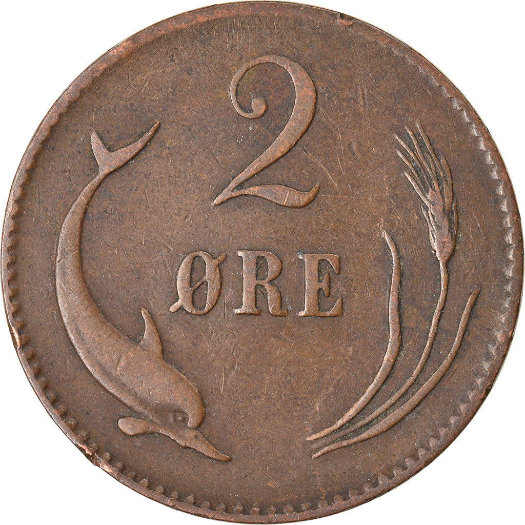 Munten, Denemarken, Christian IX, 2 Öre, 1874, Copenhagen, ZF, Bronze, KM:793.1
