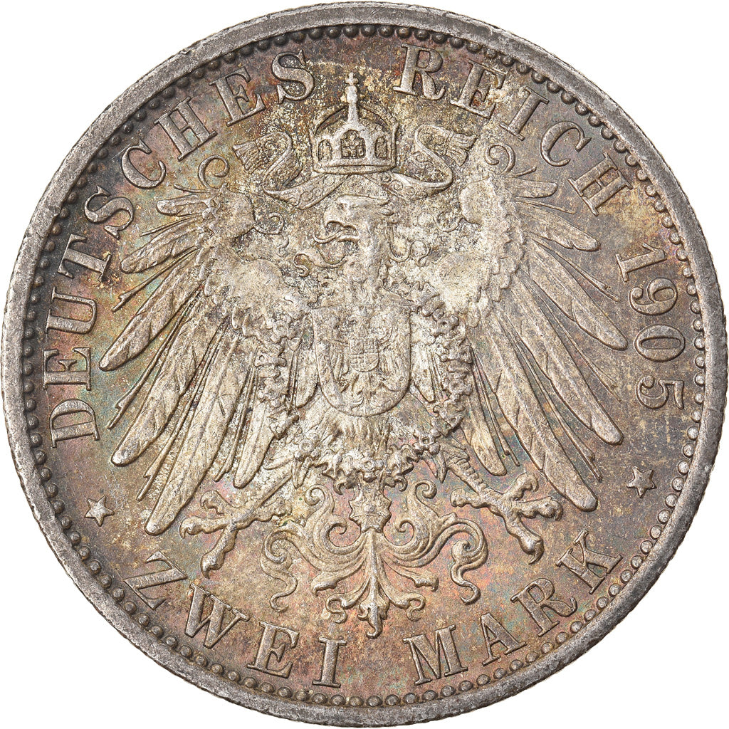 Coin, German States, PRUSSIA, Wilhelm II, 2 Mark, 1905, Berlin, VF(20-25)