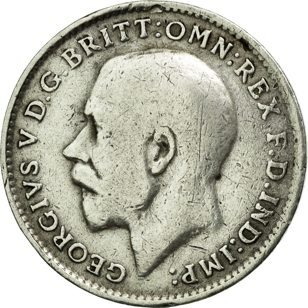 Coin, Great Britain, George V, 3 Pence, 1918, VF(30-35), Silver, KM:813