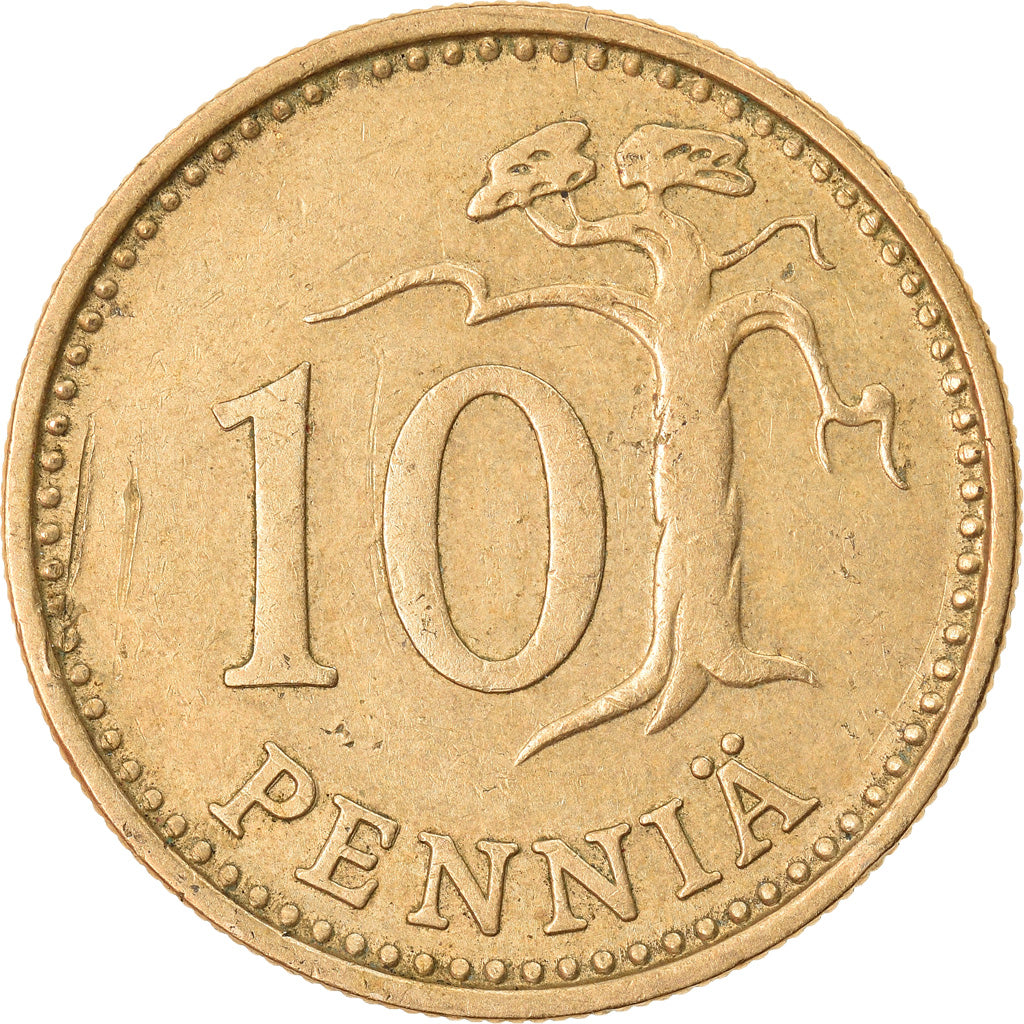 Münze, Finnland, 10 Pennia, 1973, SS, Aluminum-Bronze, KM:46