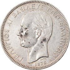 Coin, Greece, George I, 5 Drachmai, 1876, Paris, VF(30-35), Silver, KM:46