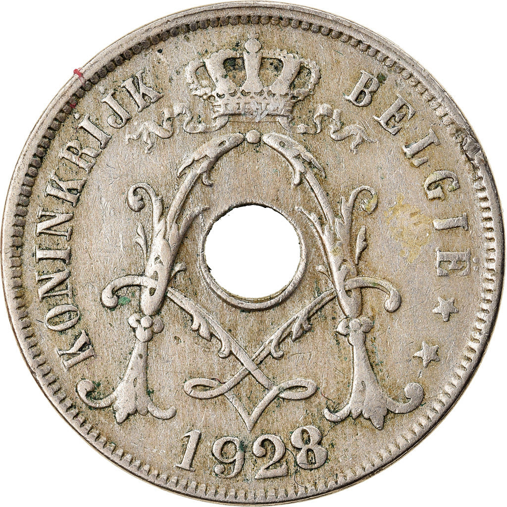 Moneda, Bélgica, 25 Centimes, 1928, BC+, Cobre - níquel, KM:69