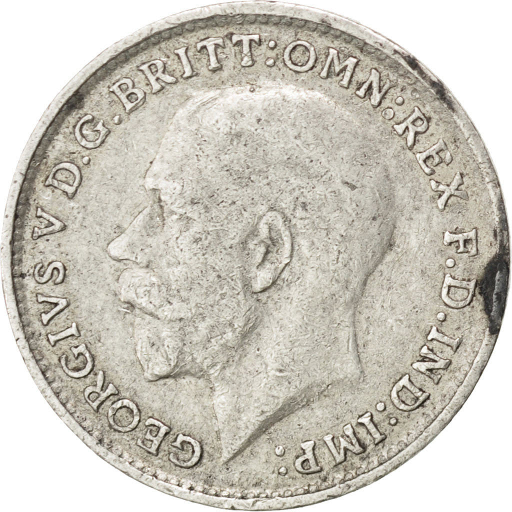 GREAT BRITAIN, 3 Pence, 1916, KM #813, EF(40-45), Silver, 16, 1.40