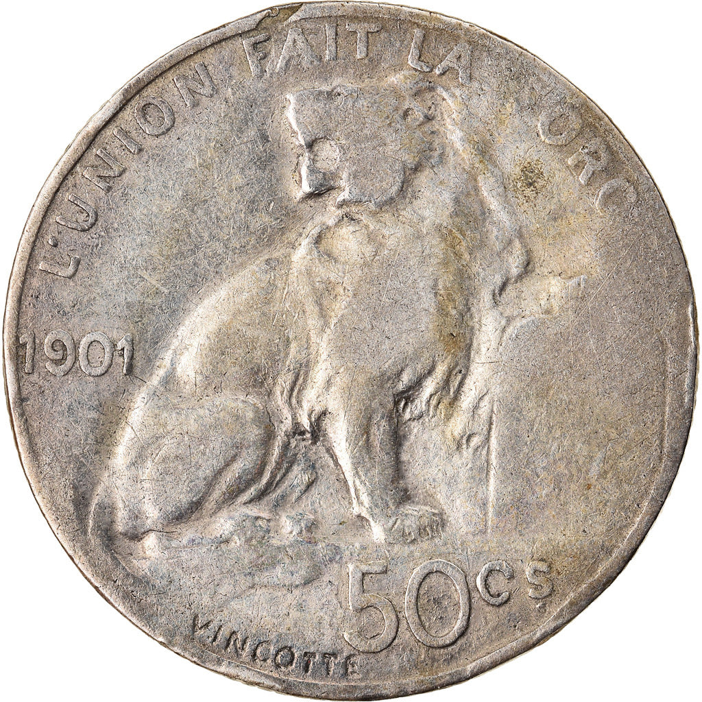 Coin, Belgium, 50 Centimes, 1901, VF(30-35), Silver, KM:50