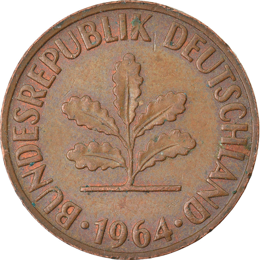 Moeda, ALEMANHA - REPÚBLICA FEDERAL, 2 Pfennig, 1964, Munich, EF(40-45)