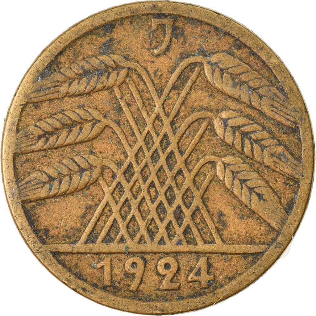 Coin, GERMANY, WEIMAR REPUBLIC, 5 Rentenpfennig, 1924, Hambourg, VF(30-35)