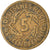 Moneta, GERMANIA, REPUBBLICA DI WEIMAR, 5 Rentenpfennig, 1924, Hambourg, MB+