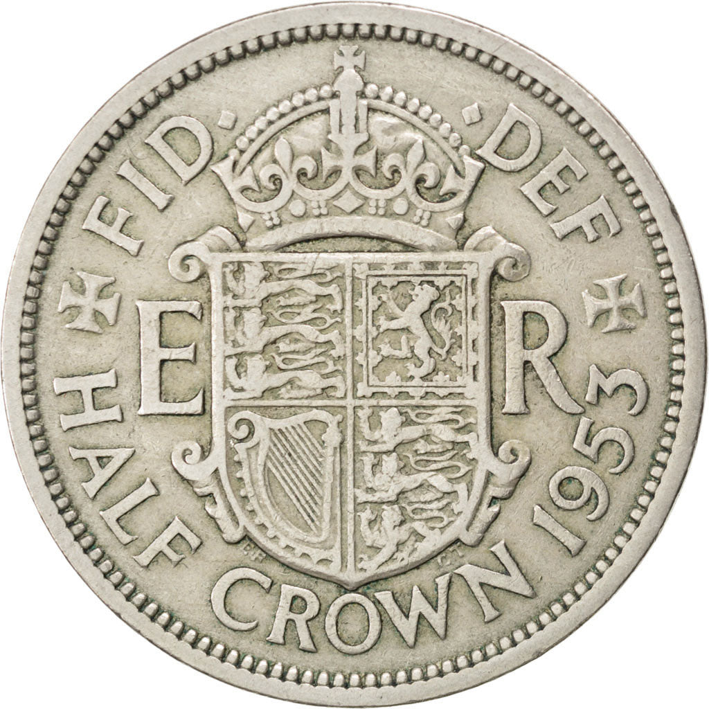 GREAT BRITAIN, 1/2 Crown, 1953, KM #893, EF(40-45), Copper-Nickel, 32.3, 14.26