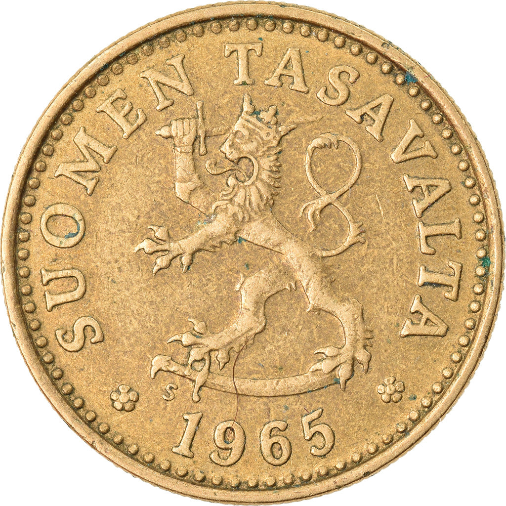 Coin, Finland, 10 Pennia, 1965, EF(40-45), Aluminum-Bronze, KM:46