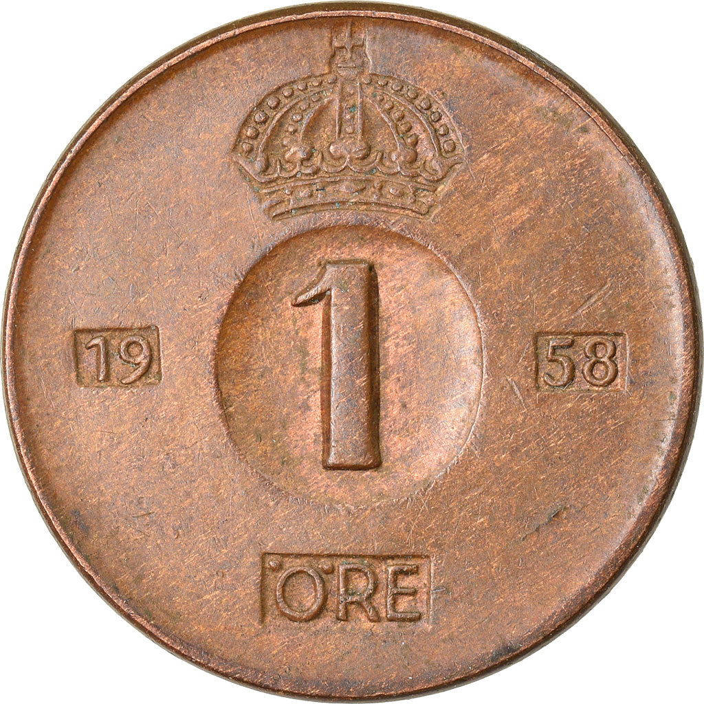 Moneta, Szwecja, Gustaf VI, Ore, 1958, EF(40-45), Bronze, KM:820