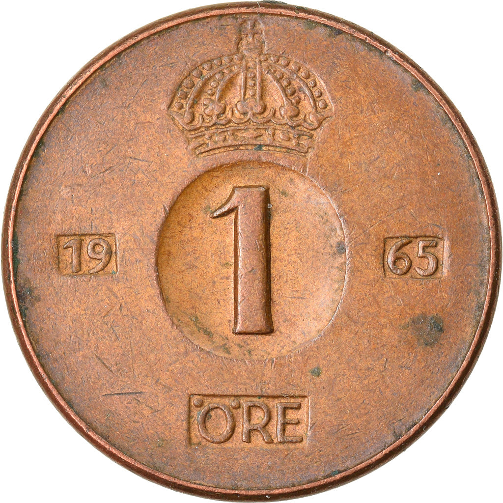 Coin, Sweden, Gustaf VI, Ore, 1965, EF(40-45), Bronze, KM:820