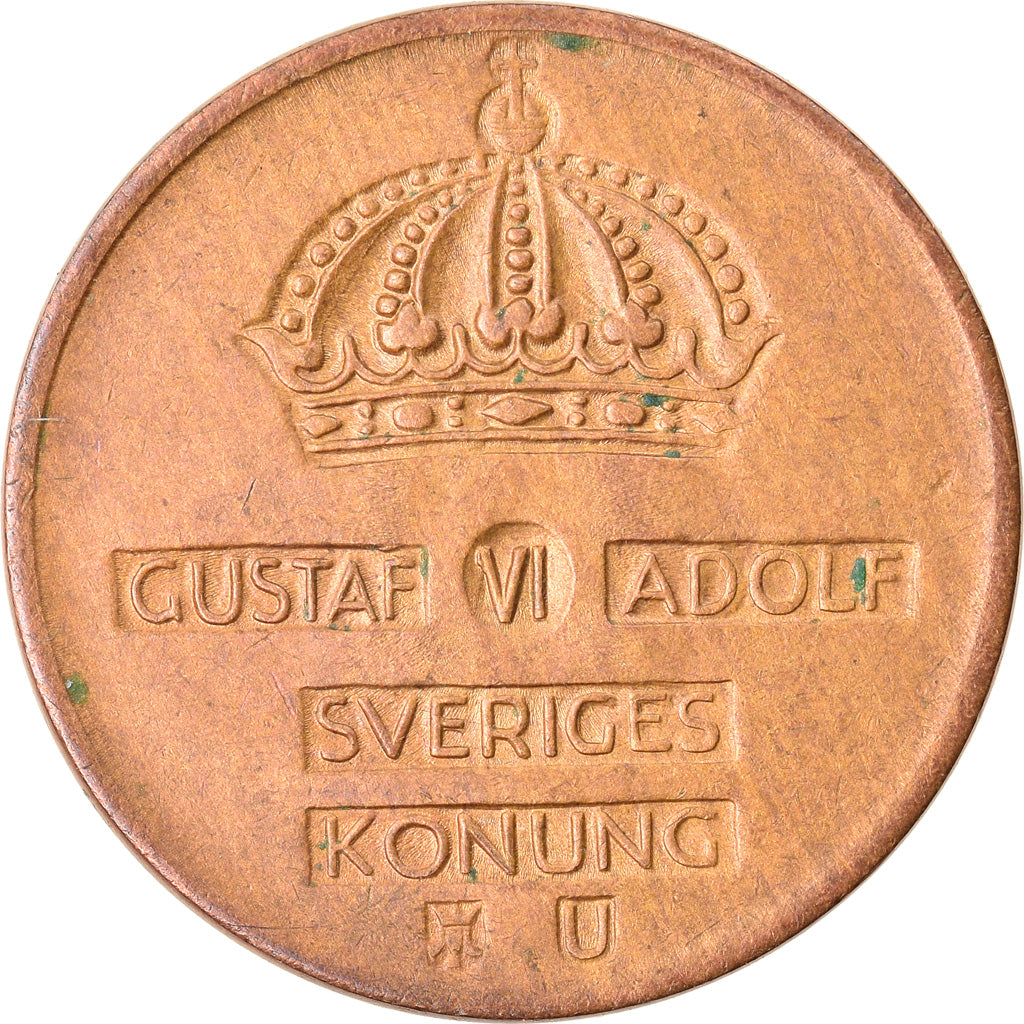 Moneta, Svezia, Gustaf VI, Ore, 1969, BB, Bronzo, KM:820