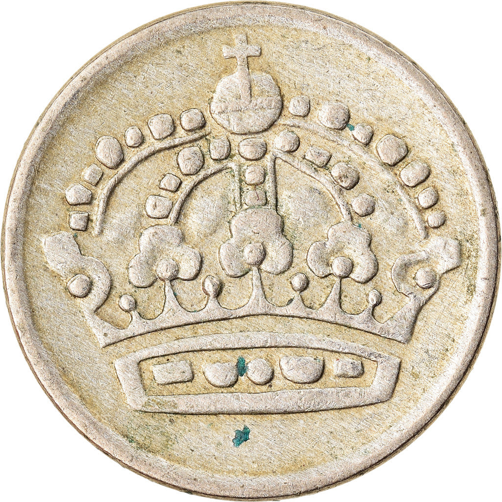 Moneda, Suecia, Gustaf VI, 10 Öre, 1959, BC+, Plata, KM:823