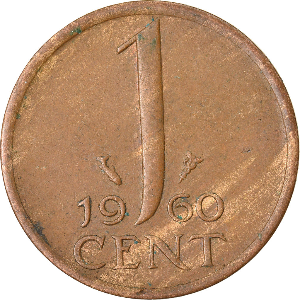 Coin, Netherlands, Juliana, Cent, 1960, VF(30-35), Bronze, KM:180
