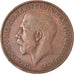 Münze, Großbritannien, George V, 1/2 Penny, 1924, S+, Bronze, KM:809