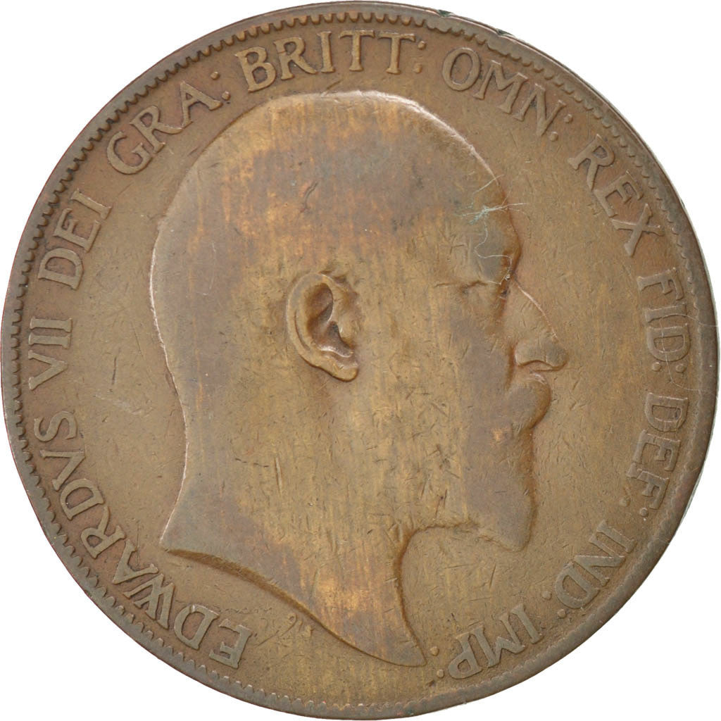 Coin, Great Britain, Edward VII, Penny, 1904, VF(30-35), Bronze, KM:794.2