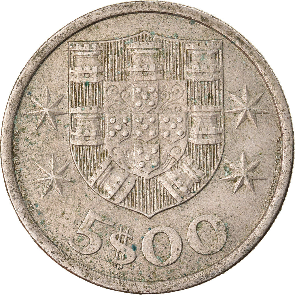 Coin, Portugal, 5 Escudos, 1965, VF(30-35), Copper-nickel, KM:591