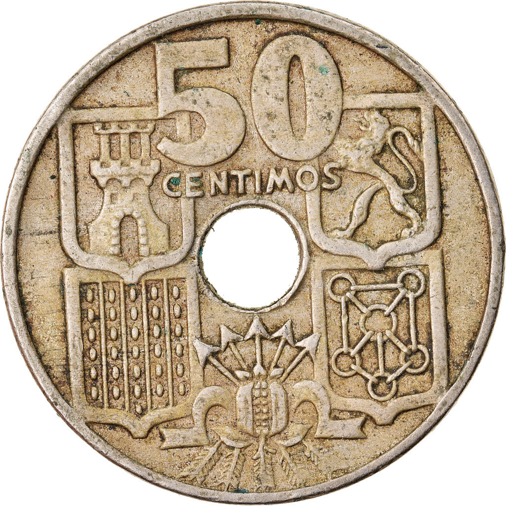 Coin, Spain, Francisco Franco, caudillo, 50 Centimos, 1954, EF(40-45)