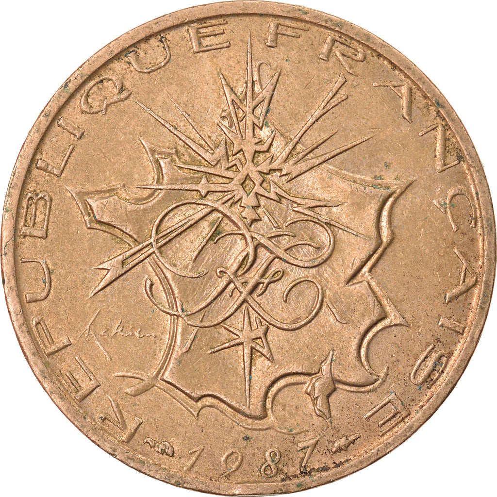 Moeda, França, Mathieu, 10 Francs, 1987, Paris, VF(30-35), Níquel-Latão