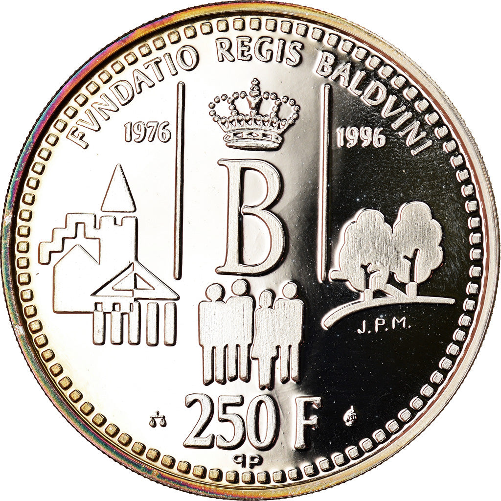 Coin, Belgium, 250 Francs, 250 Frank, 1996, Brussels, MS(65-70), Silver, KM:202