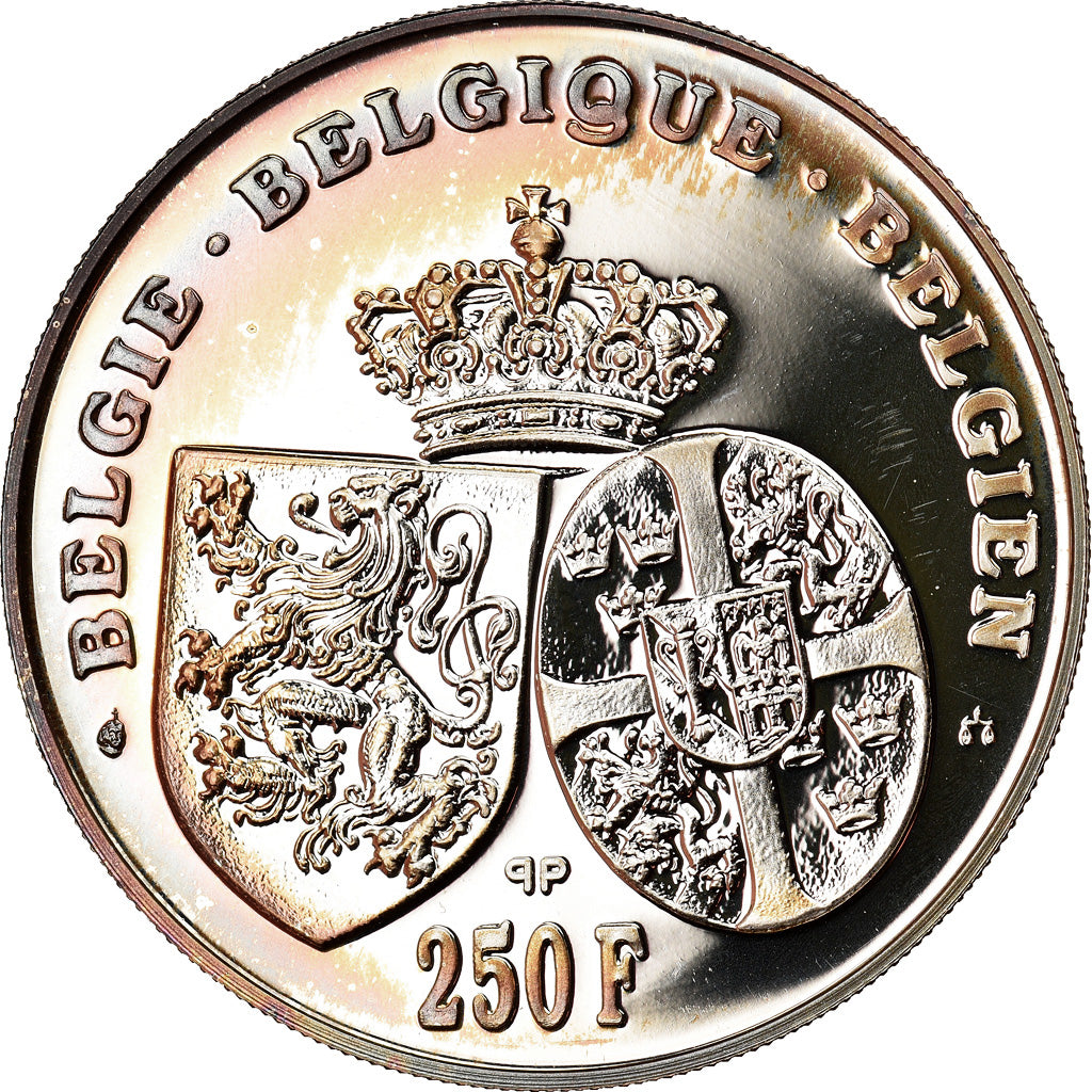 Coin, Belgium, 250 Francs, 250 Frank, 1995, Brussels, MS(60-62), Silver, KM:199