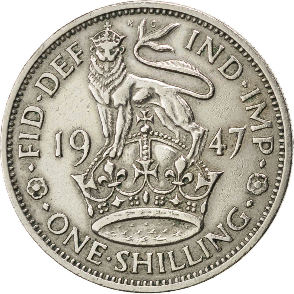 GREAT BRITAIN, Shilling, 1947, KM #877, AU(50-53), Copper-Nickel, 23.5, 5.58