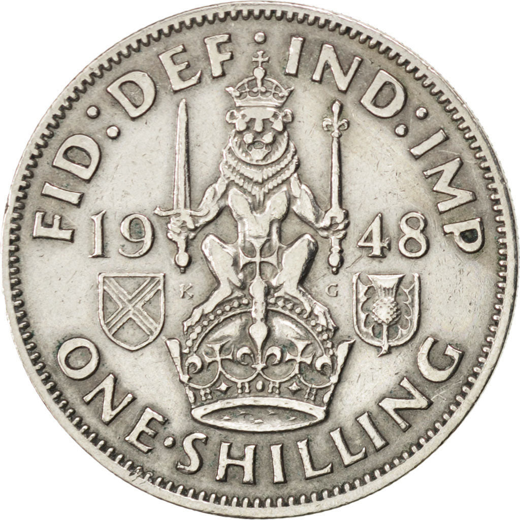 GREAT BRITAIN, Shilling, 1948, KM #864, AU(50-53), Copper-Nickel, 23.5, 5.59