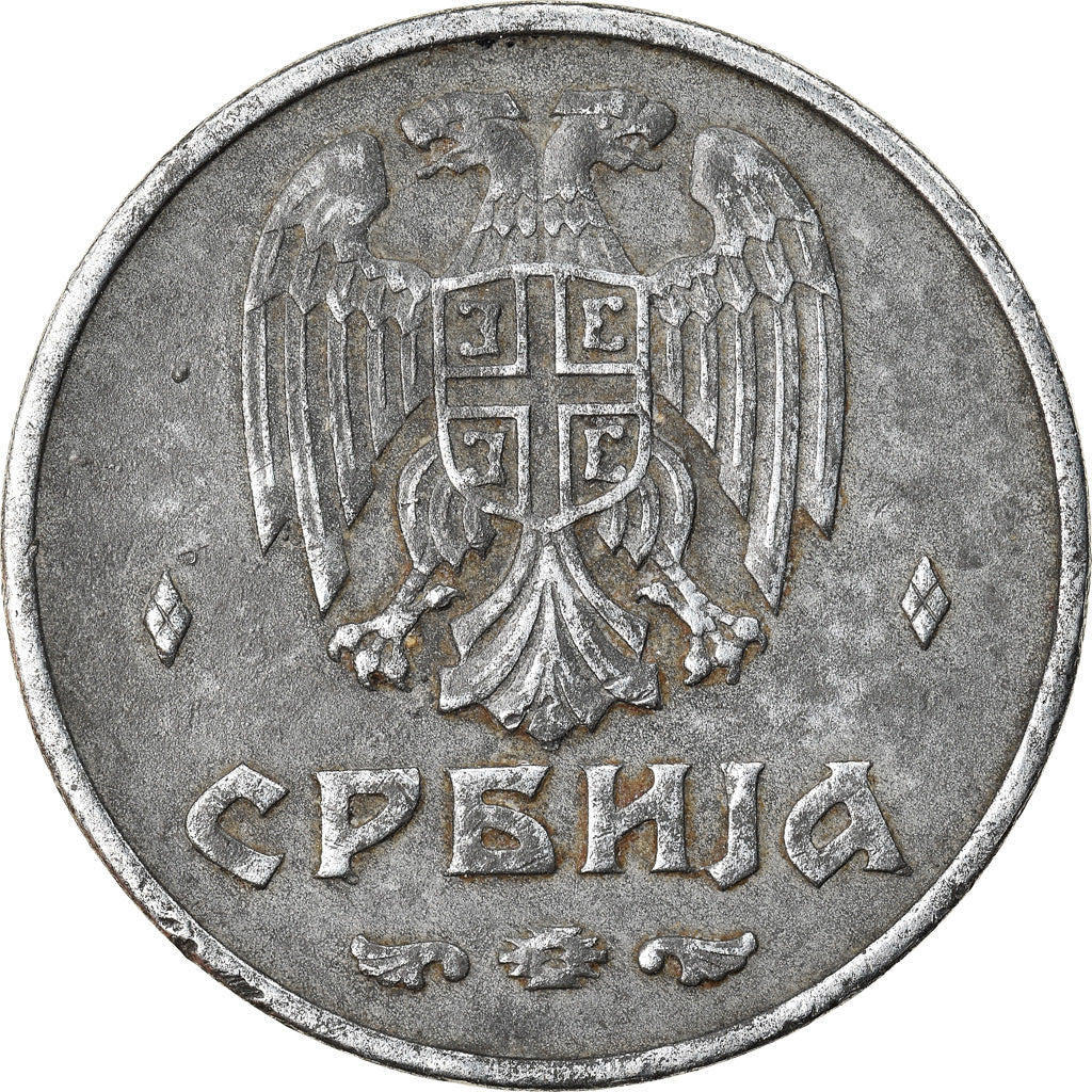 Coin, Serbia, 2 Dinara, 1942, VF(30-35), Zinc, KM:32
