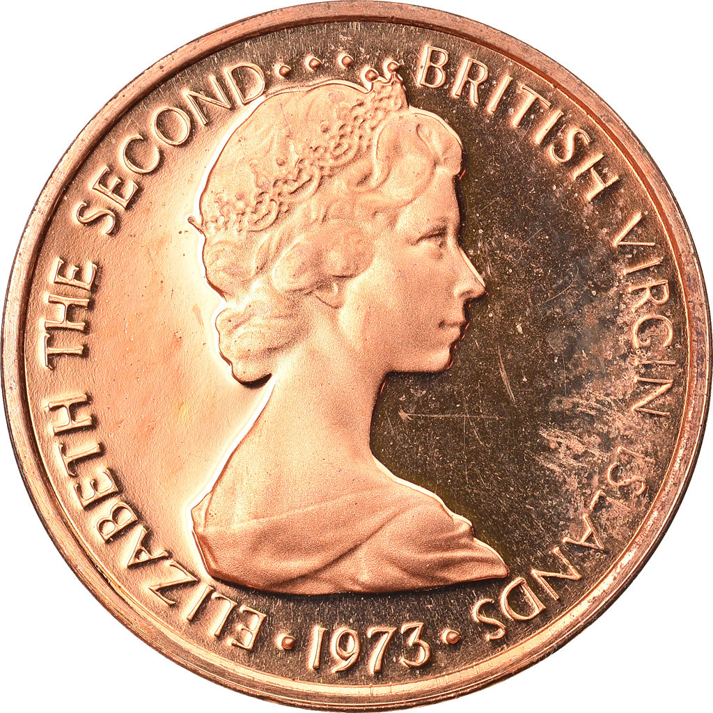 Coin, BRITISH VIRGIN ISLANDS, Elizabeth II, Cent, 1973, Franklin Mint, U.S.A.