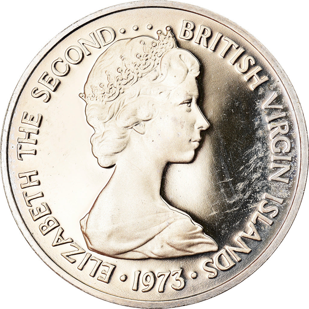 Moneta, ISOLE VERGINI BRITANNICHE, Elizabeth II, 5 Cents, 1973, Franklin Mint
