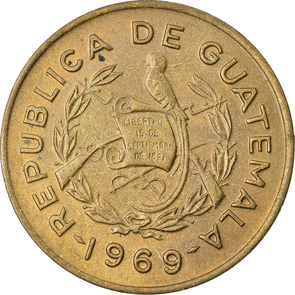 Coin, Guatemala, Centavo, Un, 1969, VF(30-35), Brass, KM:265