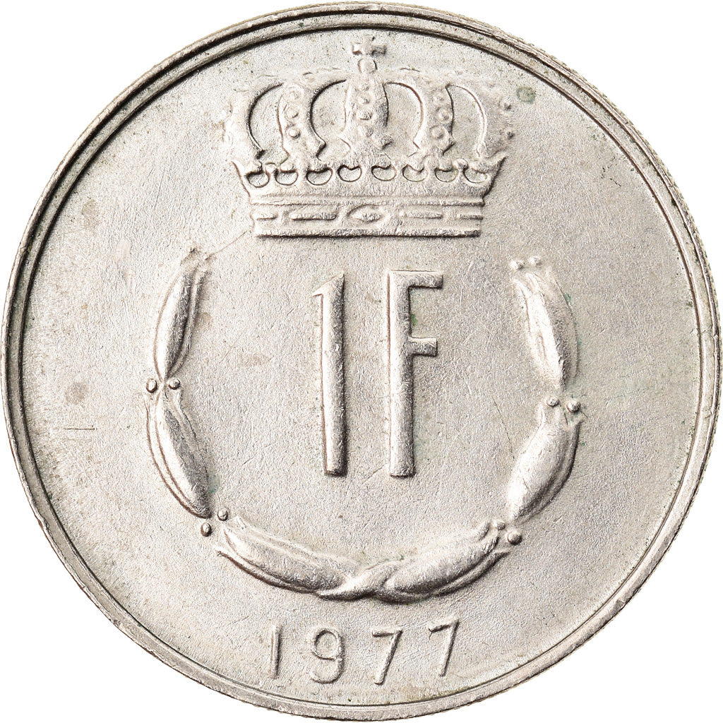 Coin, Luxembourg, Jean, Franc, 1977, EF(40-45), Copper-nickel, KM:55