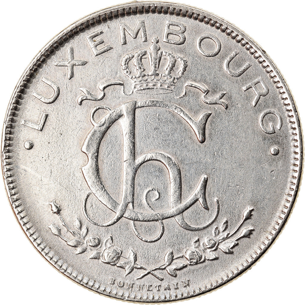 Coin, Luxembourg, Charlotte, 2 Francs, 1924, EF(40-45), Nickel, KM:36