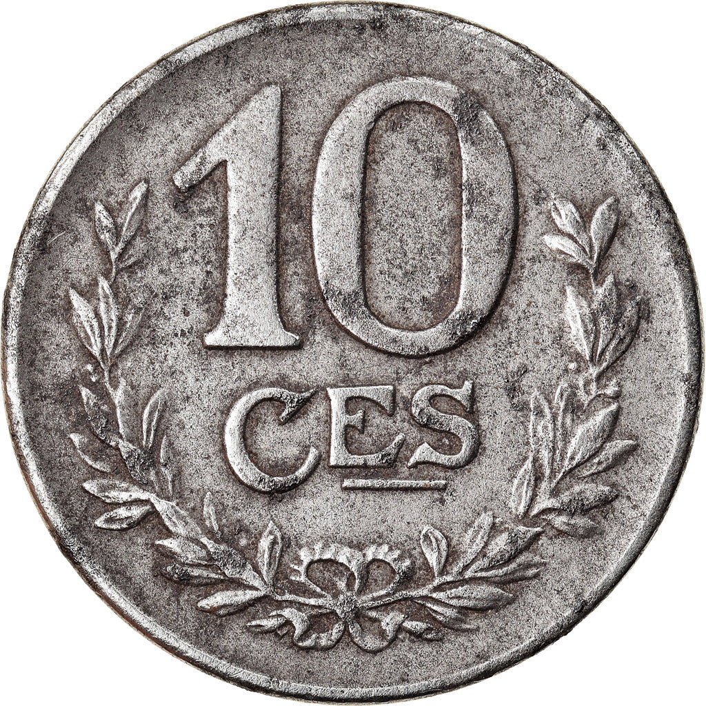 Coin, Luxembourg, Charlotte, 10 Centimes, 1921, VF(30-35), Iron, KM:31