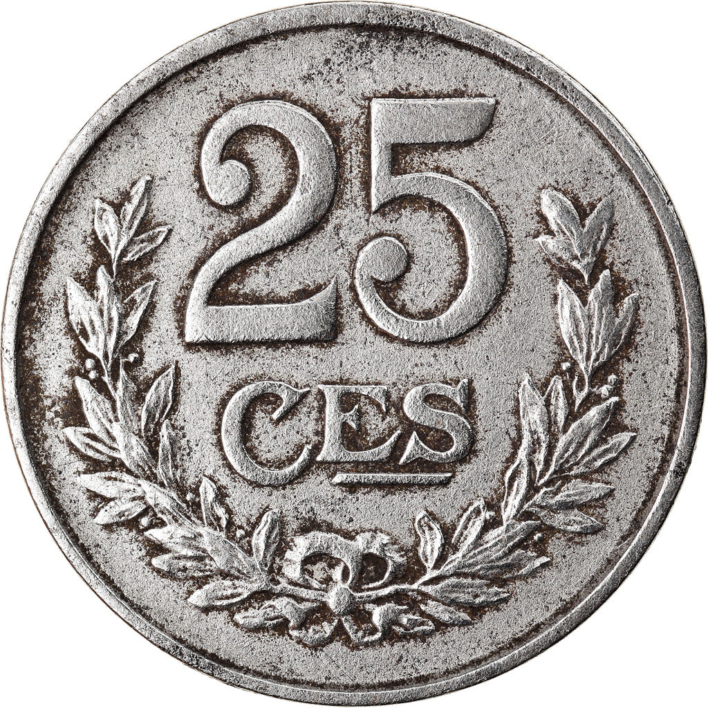 Coin, Luxembourg, Charlotte, 25 Centimes, 1919, VF(30-35), Iron, KM:32