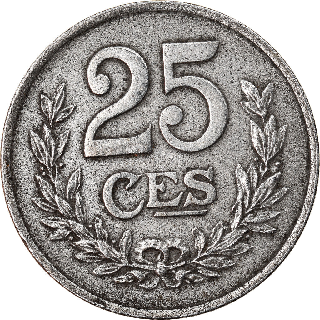 Coin, Luxembourg, Charlotte, 25 Centimes, 1922, VF(30-35), Iron, KM:32