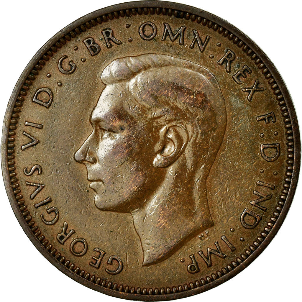 Coin, Great Britain, George VI, 1/2 Penny, 1948, AU(50-53), Bronze, KM:844