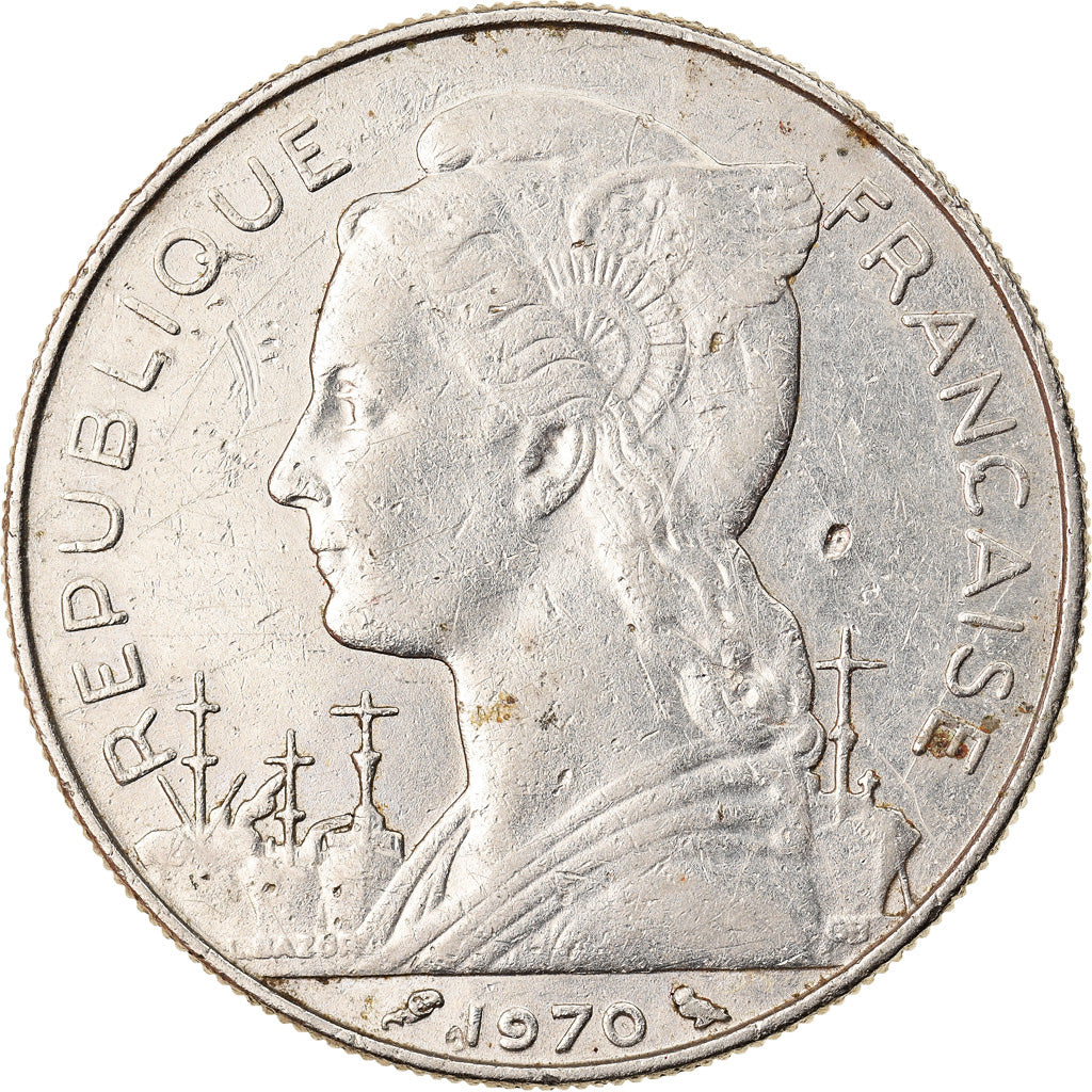 Coin, Réunion, 100 Francs, 1970, EF(40-45), Nickel, KM:13