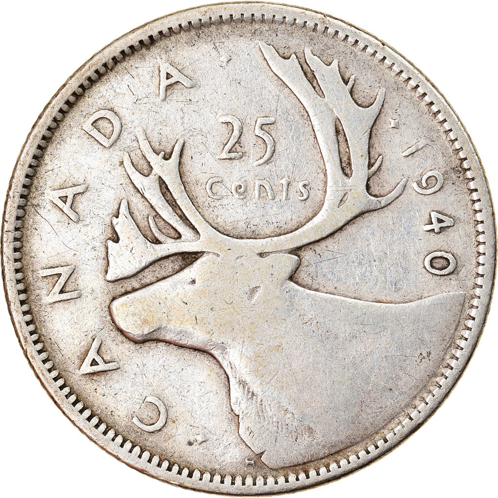 Monnaie, Canada, George VI, 25 Cents, 1940, Royal Canadian Mint, Ottawa, TTB