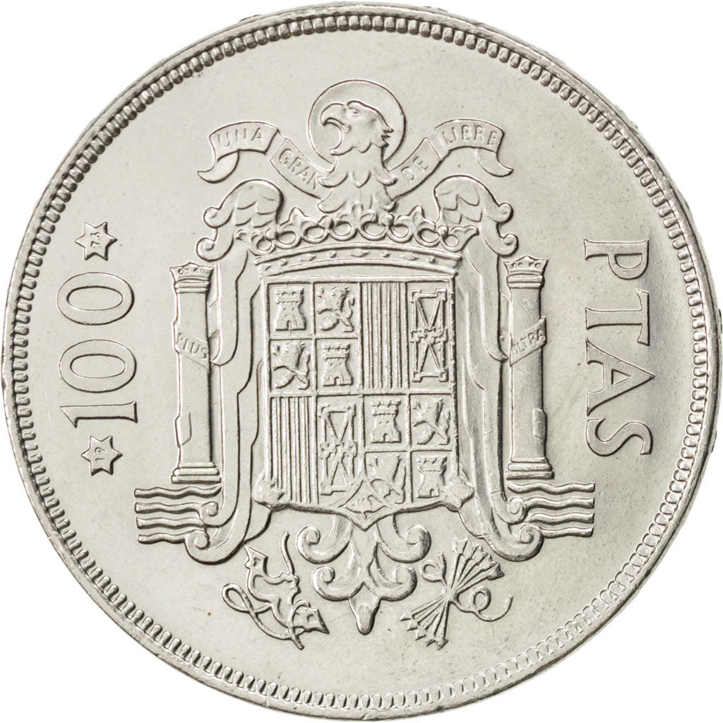 SPAIN, 100 Pesetas, 1975, KM #810, MS(60-62), Copper-Nickel, 34.2, 17.01