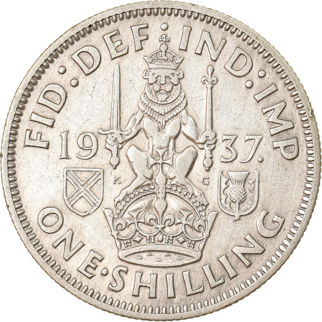 Coin, Great Britain, George VI, Shilling, 1937, EF(40-45), Silver, KM:854