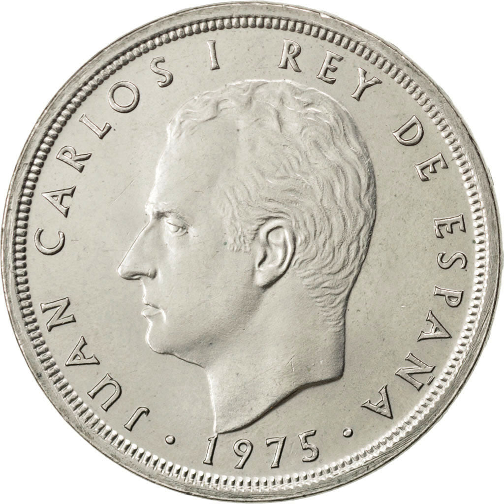 Spagna, Juan Carlos I, 50 Pesetas, 1975, SPL, Rame-nichel, KM:809