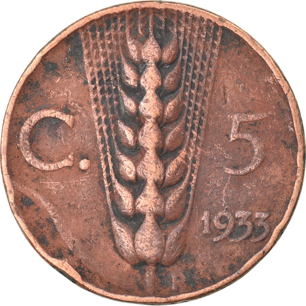 Monnaie, Italie, Vittorio Emanuele III, 5 Centesimi, 1933, Rome, TB, Bronze