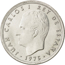 SPAIN, 25 Pesetas, 1975, KM #808, MS(60-62), Copper-Nickel, 26.5, 8.55